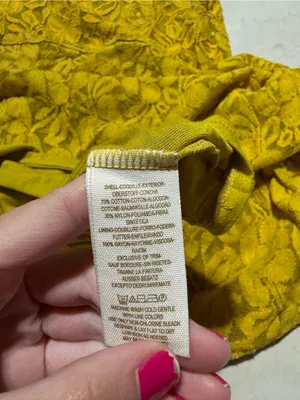Free people miles of lace Yellow Lace Floral A-Line mini Dress small thumbnail 6