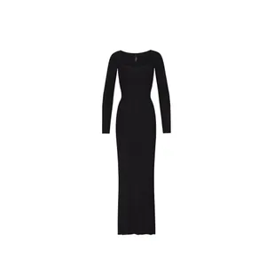 Skims Women's Solid Soft Lounge Long Sleeve Dress Onyx Size Small NWT thumbnail 2
