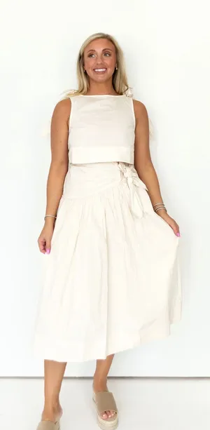 Swank Cream skirt set White thumbnail 1