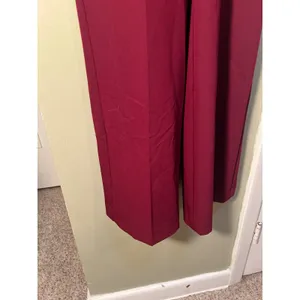 Worthington Women's Size 10 Wide Leg Dress Pant Trousers Burgundy Red High Rise thumbnail 5