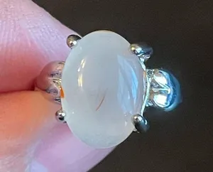 Opal stone silver plated woman ring size 5.75 thumbnail 5