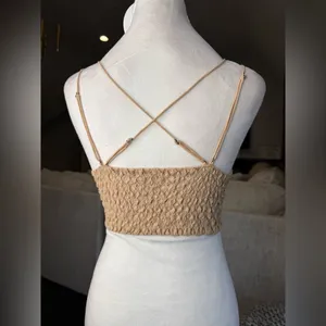Free People Lace Bralette in Tan thumbnail 3