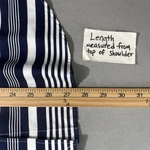Chaps No Iron Button Up Shirt Size L Blue White Striped Preppy Business Casual thumbnail 11