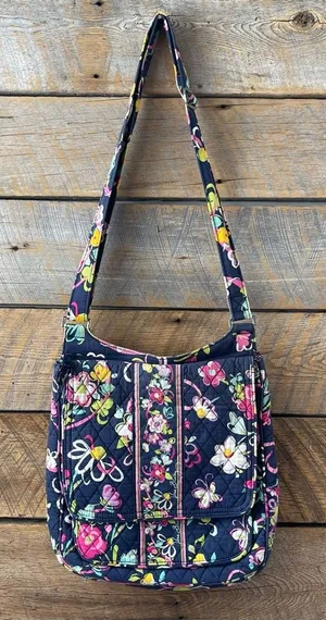 Vera Bradley “Floral Ribbons” Crossbody Hipster Bag Purse Quilted Retired thumbnail 1