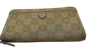 Coach Beige Heart C Coated Canvas Zip Around Wallet thumbnail 1