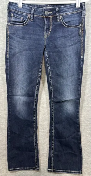 Silver Womens‎ Jeans 31 Aiko Bootcut Denim Dark Wash thumbnail 1