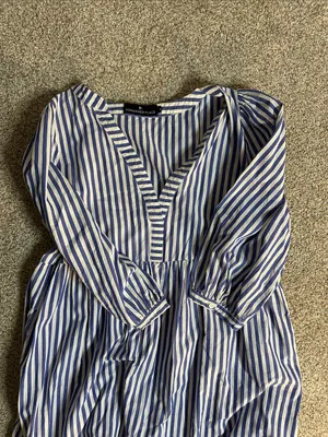 Tuckernuck Pomander Place Blue and White Stripe Maxi Dress with V-Neck thumbnail 3