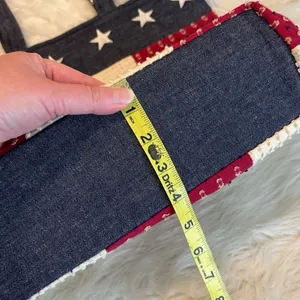 Vintage Boyds Home Collection Tote Bag Americana Patriotic Chambray Bear Stars thumbnail 10