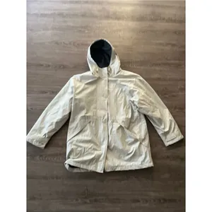 Outbrook Fleece Lined Rain Jacket Womens Medium Cream Hooded Utility Coat thumbnail 2