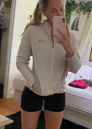 White Northface Fleece Zip Up thumbnail 1