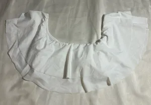 White Off Shoulder Ruffle Swim Top Romantic Style Size L thumbnail 1