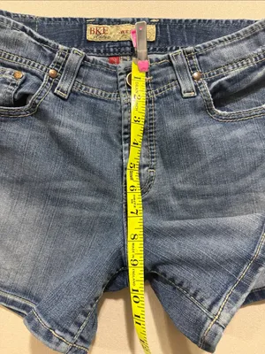 BKE Medium Blue Denim Shorts with Embroidered Back Pockets thumbnail 8