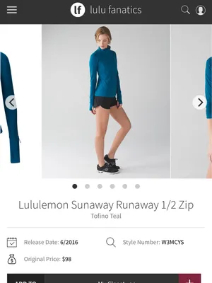 Lululemon Sunaway Runaway 1/2 Zip In Tofino Teal thumbnail 4