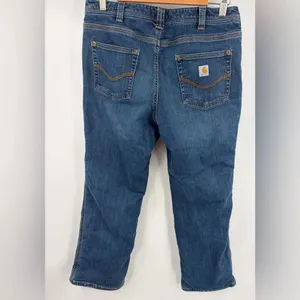 Carhartt Boone flannel lined relaxed fit straight leg denim jean women’s 8s thumbnail 6