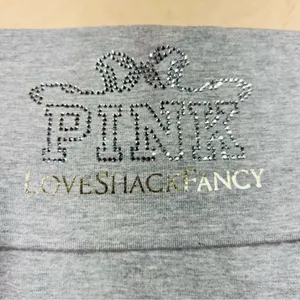 🎀PINK x LoveShackFancy Foldover Cotton Mini Skirt / Skort Bling Logo Preppy M thumbnail 6