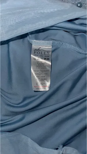 Oh Polly Blue Mini Dress Embellished Long Sleeve thumbnail 7