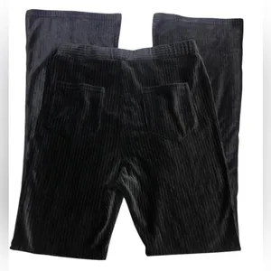 Allie Rose Black velour corduroy Flare Boot Cut Pants with back pocket Sz Med thumbnail 4