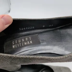 Stuart‎ Weitzman Gray Textured Square Toe Block Heel Pumps Womens 8 AA Narrow thumbnail 8