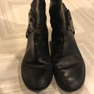 Tory Burch Aaden Black Leather Riding Boots Size 6 Silver Logo Tall Knee High thumbnail 4