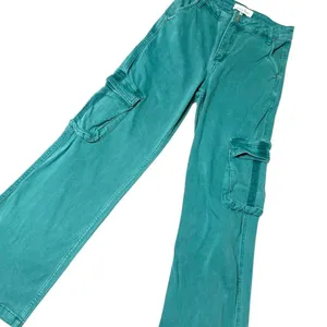 High Rise Colored Denim Cargo Jeans 3/26 thumbnail 2