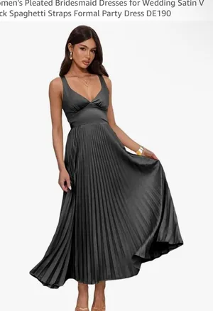 Dessiny Black satin bridesmaid’s dress thumbnail 1