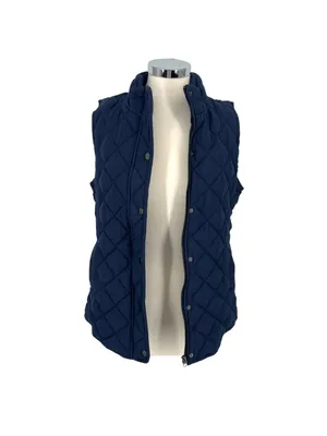 Market & Spruce Diamond Quilted Vest Navy Blue Size Small NWT Classic Preppy thumbnail 9