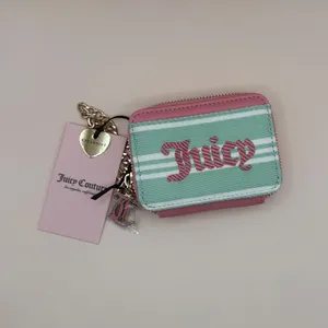Juicy Couture Retro Green Cream‎ Paradise Square Zip Card Case Wristlet Wallet thumbnail 2