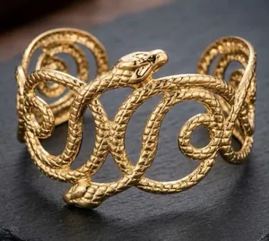 European & American Gold Plated snake bangle bracelet womens jewelry thumbnail 1
