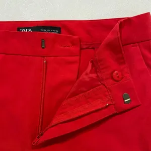 ZARA cherry/raspberry Red Straight Leg Dress Pants Size 2 High Rise Workwear thumbnail 7