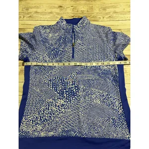 Tail Quarter Zip Polo Golf Shirt Women's Medium White Label Blue White Geometric thumbnail 6