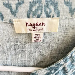 Hayden Los Angeles Boho‎ Tribal Print Dress Gauze Hi-Low Tunic 2 Xl thumbnail 4
