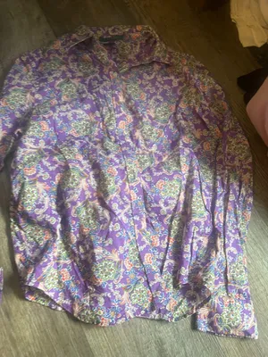 Lauren Ralph Lauren vintage purple paisley top size‎ M thumbnail 2