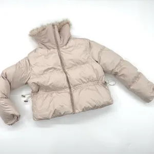 Winter Jacket Short Jacket Coat Trench Overcoat Parka Puffer Fur Collar Bomber thumbnail 9