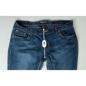 American Eagle Bootcut Wide Leg Pocket‎ Embroidered Details Blue Jean sz 12 thumbnail 5