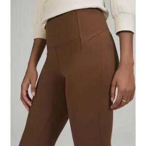 Lululemon Groove Split Hem Flare Mid‎ Rise Pants Women 6 Lt Brown Nulu LW5ENGS thumbnail 2