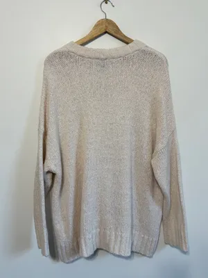 NWT aerie oversized cream sweater size medium pullover sweatshirt NEW thumbnail 5