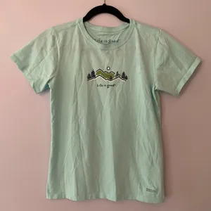 Life Is Good Blue Outdoors Short Sleeve T-Shirt Cotton Gorpcore Women's size XS thumbnail 1