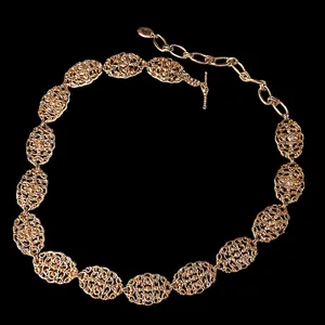 Liz Claiborne 1988 Vintage Gold Ornate Filigree Concho Metal Chain Belt 31-37” thumbnail 1
