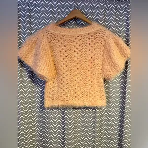 Free People | Sweet Deets Eyelash Sweater in Peach, XS thumbnail 6