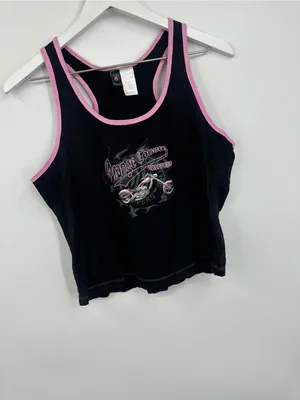 American Vintage Vintage Y2K Black And Pink Orange County Choppers Tank Top Streetwear thumbnail 7