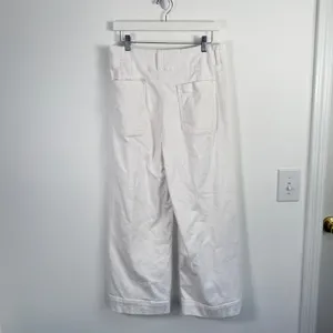 Maeve The Colette Cotton Pants White Wide Leg Crop High Rise Office Womens 31 thumbnail 4