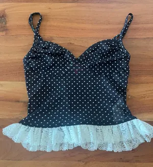 Edikted Polka Dot Mesh Tank Top thumbnail 1
