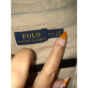Polo Ralph Lauren Womens Beige 100% Linen V-Neck Pullover Sweater Size M Neutral thumbnail 4