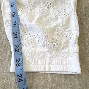 Young Fabulous &‎ Broke Eyelet Joggers Women M White Lined Pull On Boho Beach thumbnail 8