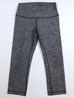 Lululemon Wunder Under Leggings Womens 8 Gray Heathered Space Dye High Rise Crop thumbnail 1