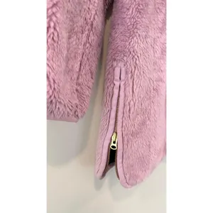 J.Crew Zip-Up Teddy Fleece Coat Jacket Purple Wisteria Cozy Scandi Soft Size S thumbnail 6