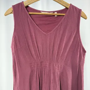 Soft‎ Surroundings Katriane Crepe Sleeveless Maxi Dress in Mauve Size Small thumbnail 3