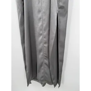 ZARA V-Neck Hammered Satin Maxi Slip Dress Sz L Gray Grunge Luxury Minimalist thumbnail 7