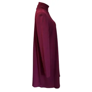 AGB Knit Sweater Dress Burgundy SZ XL Midi Turtle Neck Long Sleeve Minimalist thumbnail 5