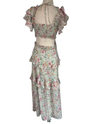 ASTR the Label Mable Dress in Light Green Floral Small New Womens Long Maxi thumbnail 7